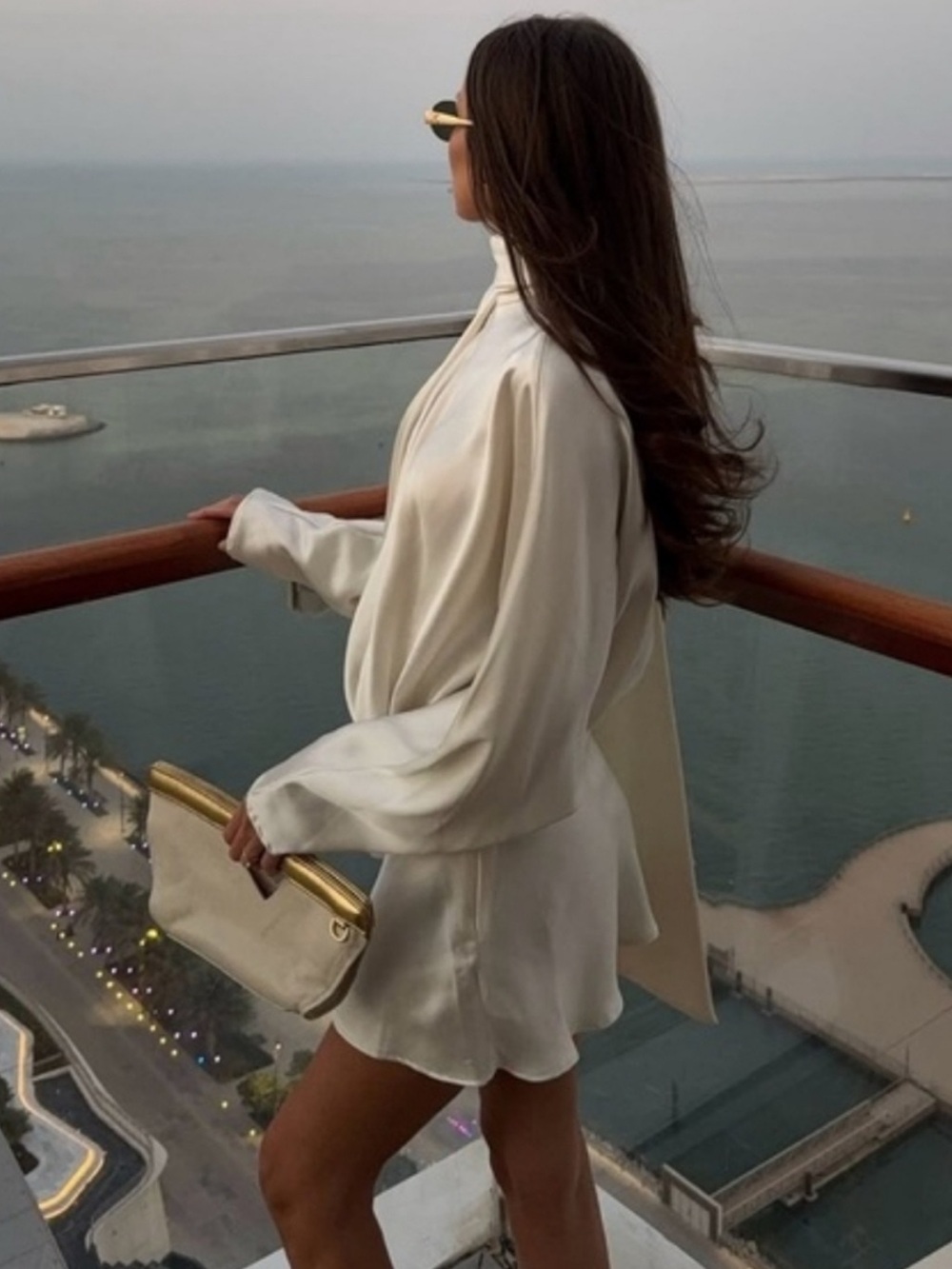 Zara Cream Satin High-Neck Mini Dress - Picture 11 of 11